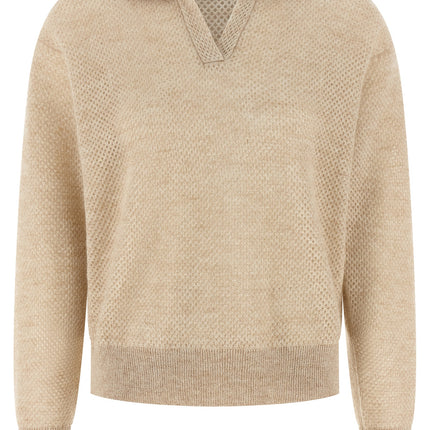 Brunello Cucinelli Gold Wool Polo Shirt