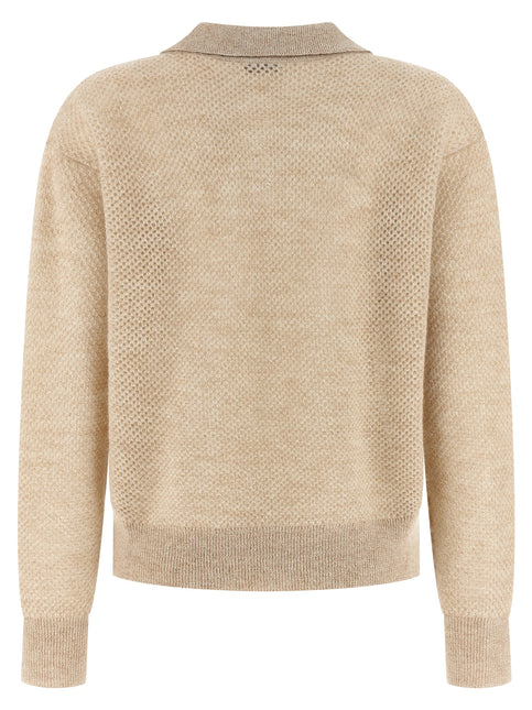 Brunello Cucinelli Gold Wool Polo Shirt Brunello Cucinelli