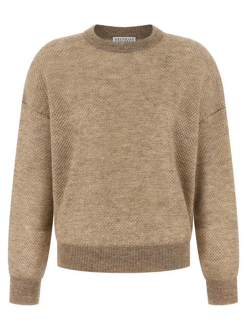 Brunello Cucinelli Beige Wool Cardigan Brunello Cucinelli