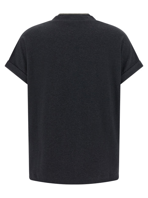 Brunello Cucinelli Gray Cotton T-Shirt Brunello Cucinelli