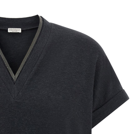 Brunello Cucinelli Gray Cotton T-Shirt