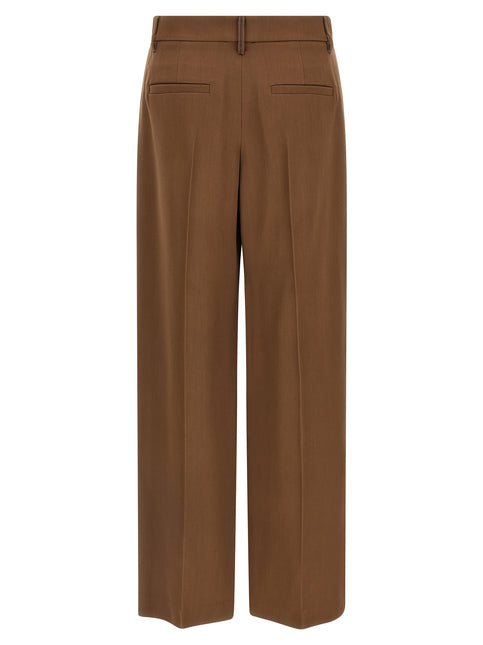Brunello Cucinelli Brown Virgin Wool Casual Pants Brunello Cucinelli