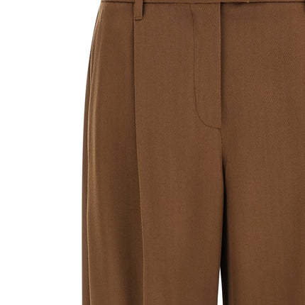Brunello Cucinelli Brown Virgin Wool Casual Pants