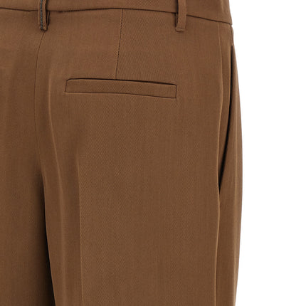 Brunello Cucinelli Brown Virgin Wool Casual Pants