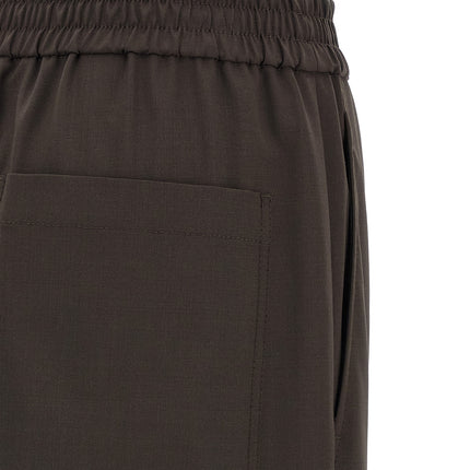 Brunello Cucinelli Brown Virgin Wool Casual Pants