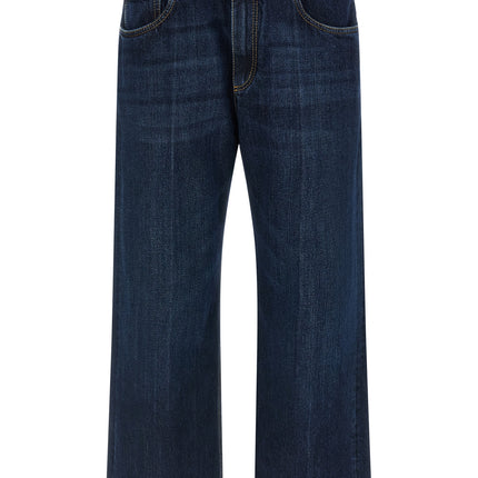 Brunello Cucinelli Blue Cotton Cropped Jeans