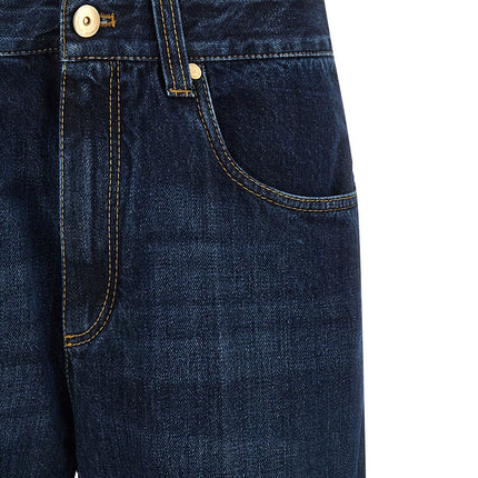 Brunello Cucinelli Blue Cotton Cropped Jeans