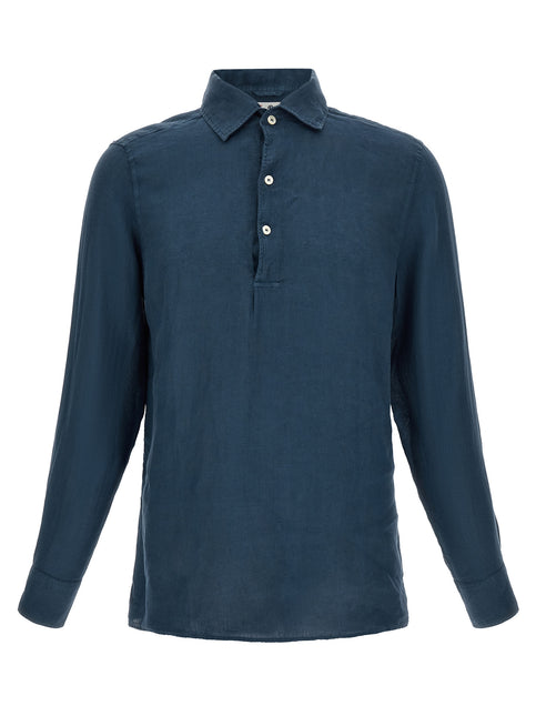 MC2 Saint Barth Blue Linen Polo Shirt MC2 Saint Barth