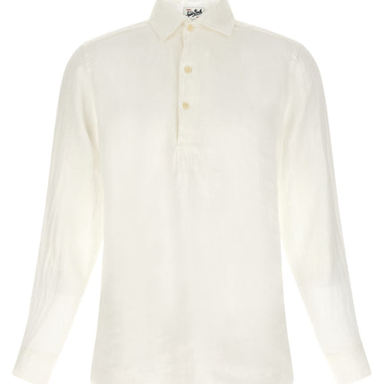 MC2 Saint Barth White Linen Polo Shirt