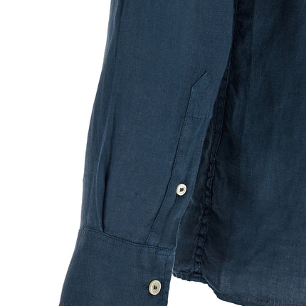 MC2 Saint Barth Blue Linen Polo Shirt