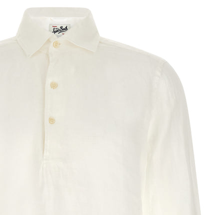 MC2 Saint Barth White Linen Polo Shirt
