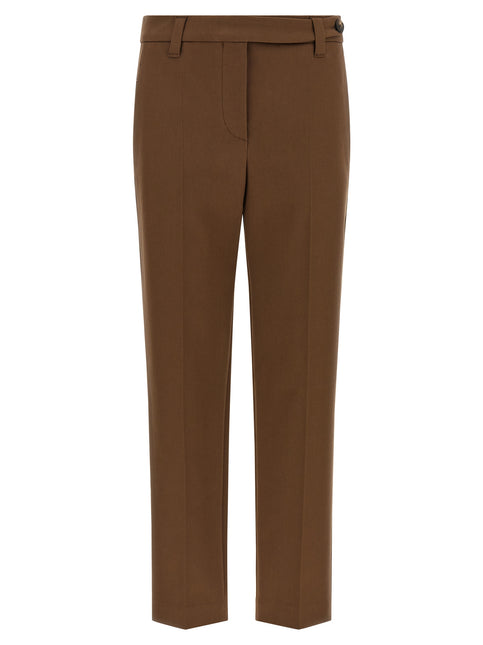 Brunello Cucinelli Brown Cotton Cropped Pants Brunello Cucinelli