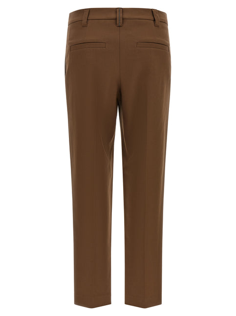 Brunello Cucinelli Brown Cotton Cropped Pants Brunello Cucinelli