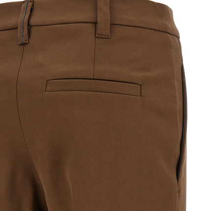 Brunello Cucinelli Brown Cotton Cropped Pants