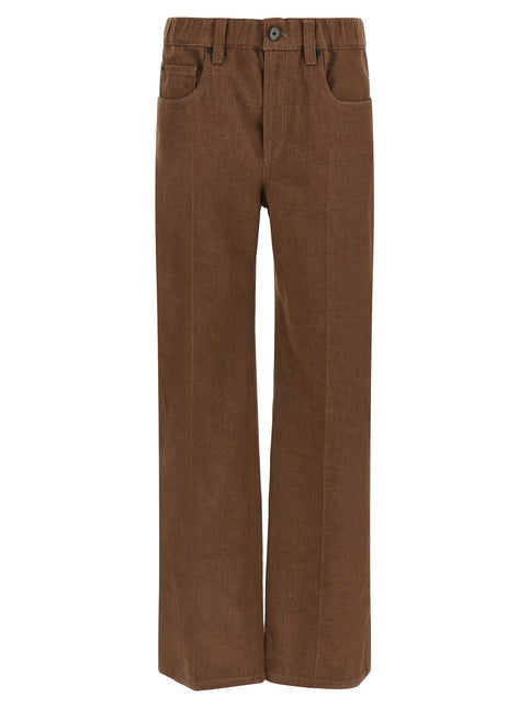 Brunello Cucinelli Brown Cotton Jeans Denim Brunello Cucinelli