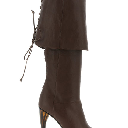 Alexander McQueen Brown Lamb Leather Over The Knee