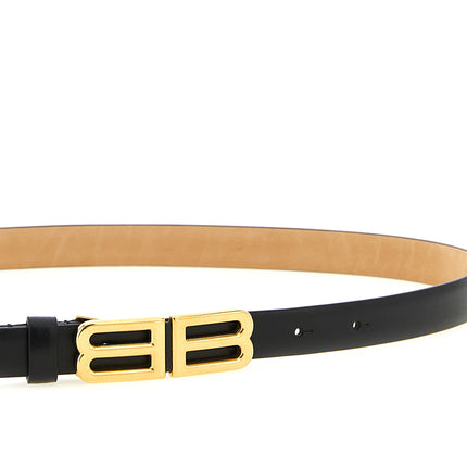 Balenciaga Black Leather Regular Belt