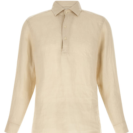 MC2 Saint Barth Beige Linen Polo Shirt