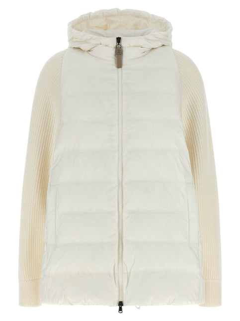 Brunello Cucinelli White Polyester Full-Length Jacket Brunello Cucinelli