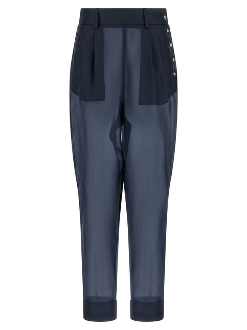 MAISON JEJIA Blue Silk Casual Pants MAISON JEJIA