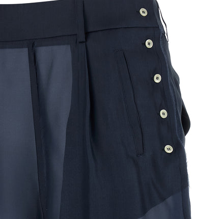 MAISON JEJIA Blue Silk Casual Pants