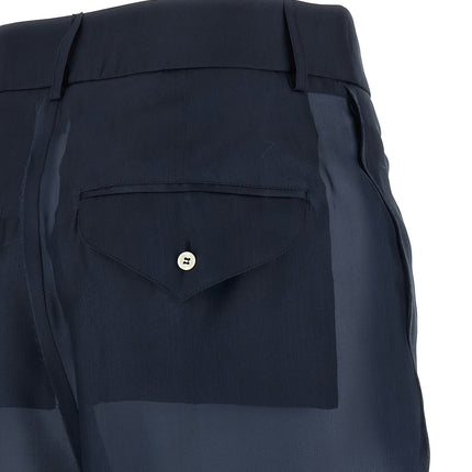 MAISON JEJIA Blue Silk Casual Pants