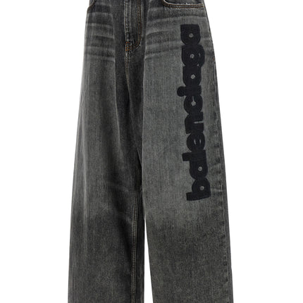 Balenciaga Gray Cotton Relaxed Fit Jeans