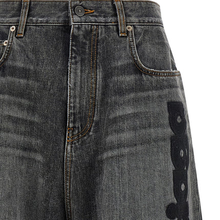 Balenciaga Gray Cotton Relaxed Fit Jeans