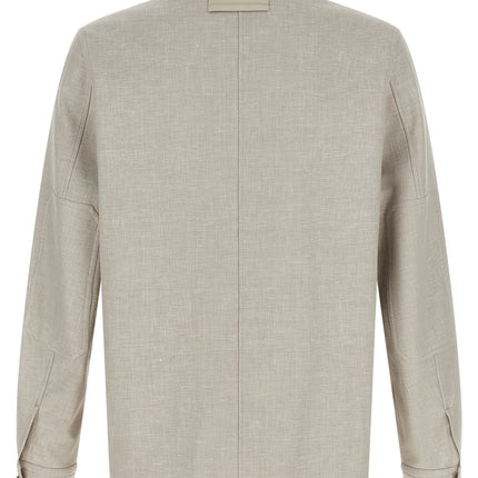 ZEGNA Gray Linen Blouse