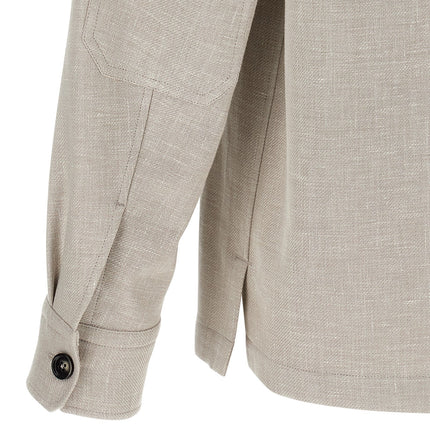 ZEGNA Gray Linen Blouse