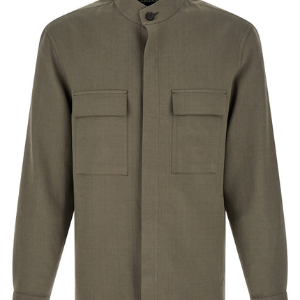 ZEGNA Gray Linen Blouse