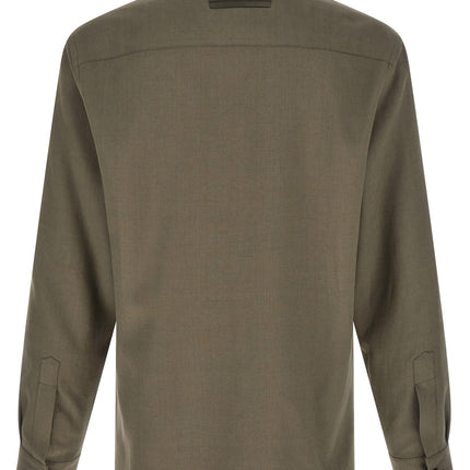 ZEGNA Gray Linen Blouse