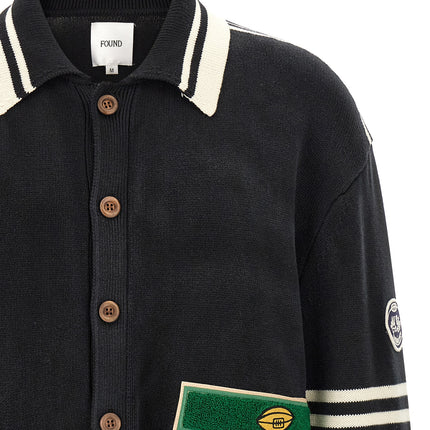 FOUND Black Cotton Cardigan