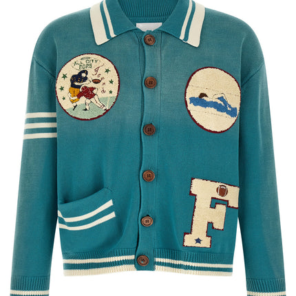 FOUND Blue Cotton Cardigan