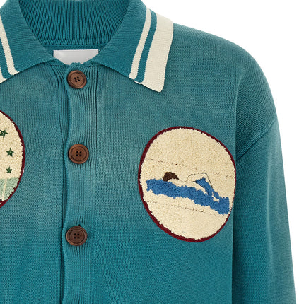 FOUND Blue Cotton Cardigan