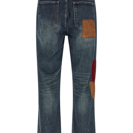 FOUND Blue Cotton Straight-Leg Jeans