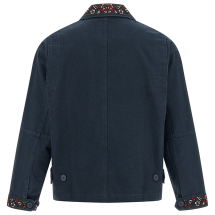 FOUND Blue Cotton Full-Length Jacket
