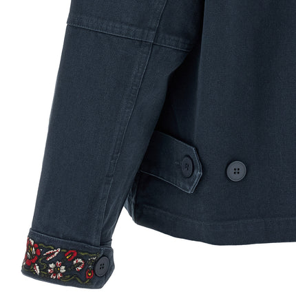 FOUND Blue Cotton Full-Length Jacket