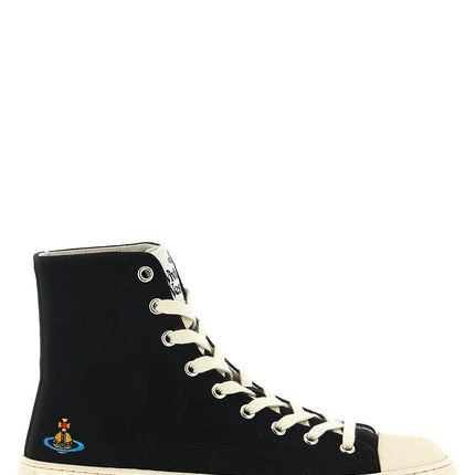 Vivienne Westwood Bicolor Cotton High Top Sneakers