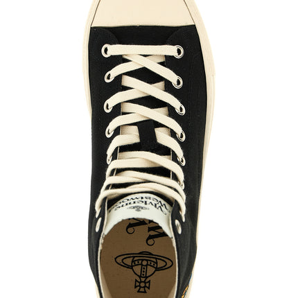 Vivienne Westwood Bicolor Cotton High Top Sneakers