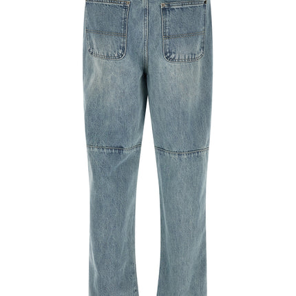 FOUND Blue Cotton Straight-Leg Jeans