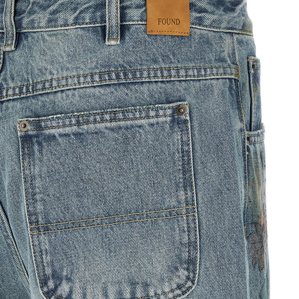 FOUND Blue Cotton Straight-Leg Jeans