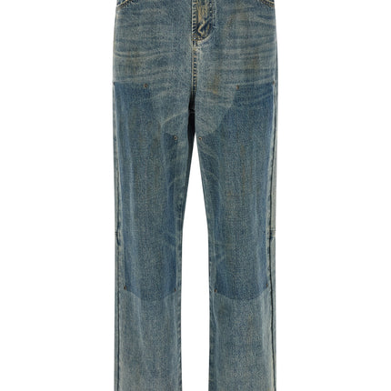 FOUND Blue Cotton Straight-Leg Jeans