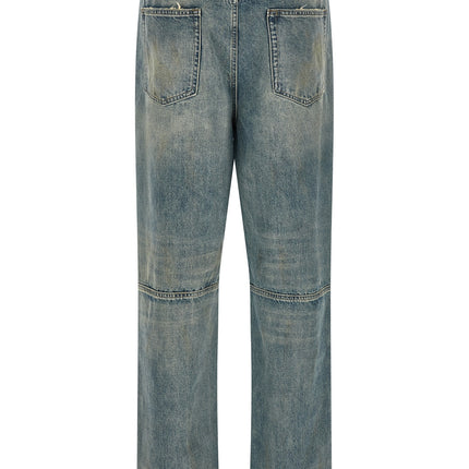 FOUND Blue Cotton Straight-Leg Jeans