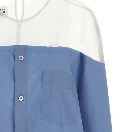 MM6 Maison Margiela Blue Cotton Blouse