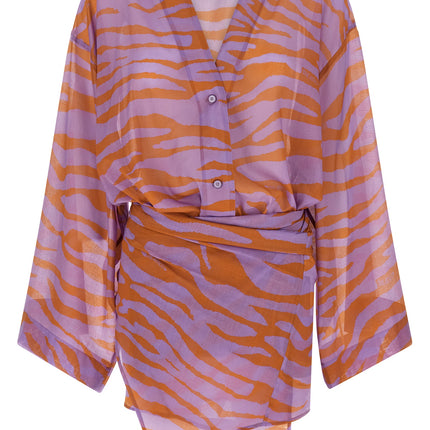 The Attico Purple Cotton Short Dress