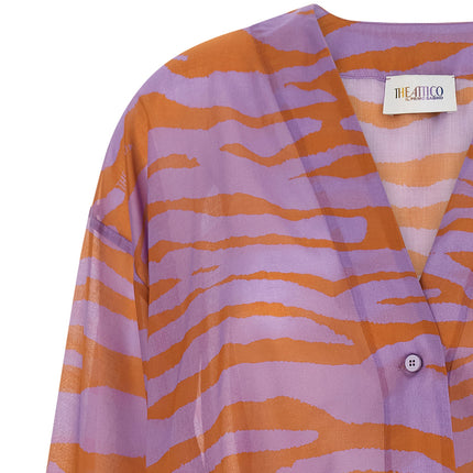 The Attico Purple Cotton Short Dress