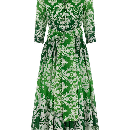 SAMANTHA SUNG Bicolor Cotton Midi Dress