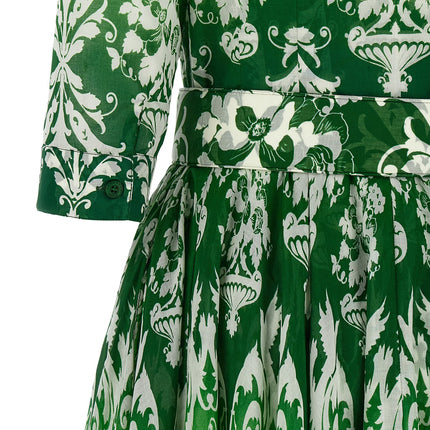 SAMANTHA SUNG Bicolor Cotton Midi Dress