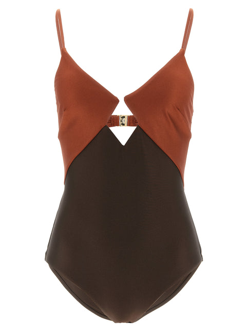 Zimmermann Brown Polyamide One-Piece Swimsuit Zimmermann